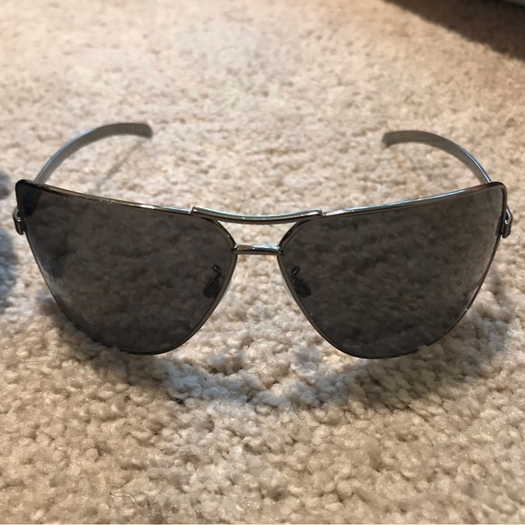 Chanel Black 4141 - Q Metal Frame and Leather Aviator Sunglasses - Picture 9 of 10